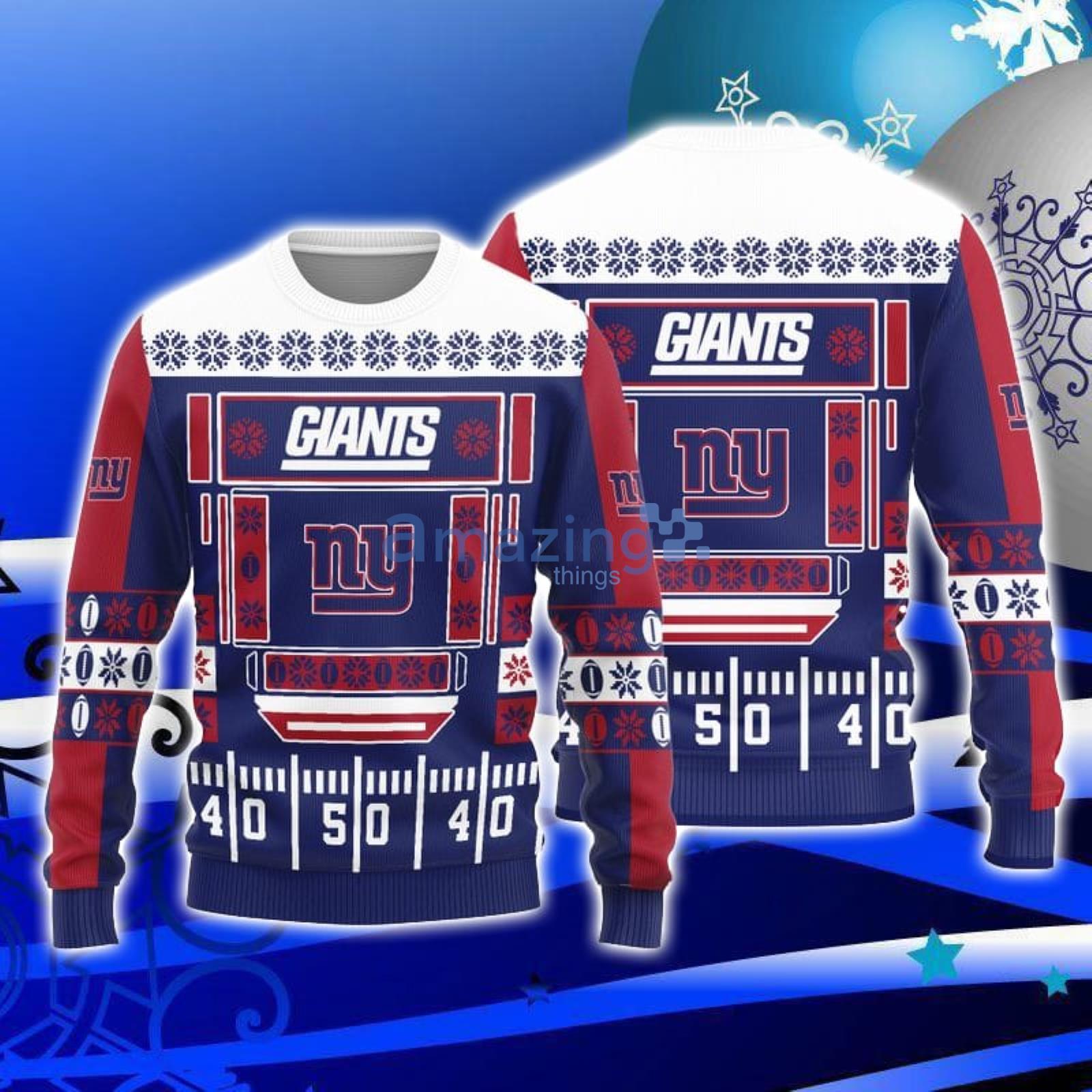 New York Giants Snowflakes Pattern Ugly Christmas Sweater