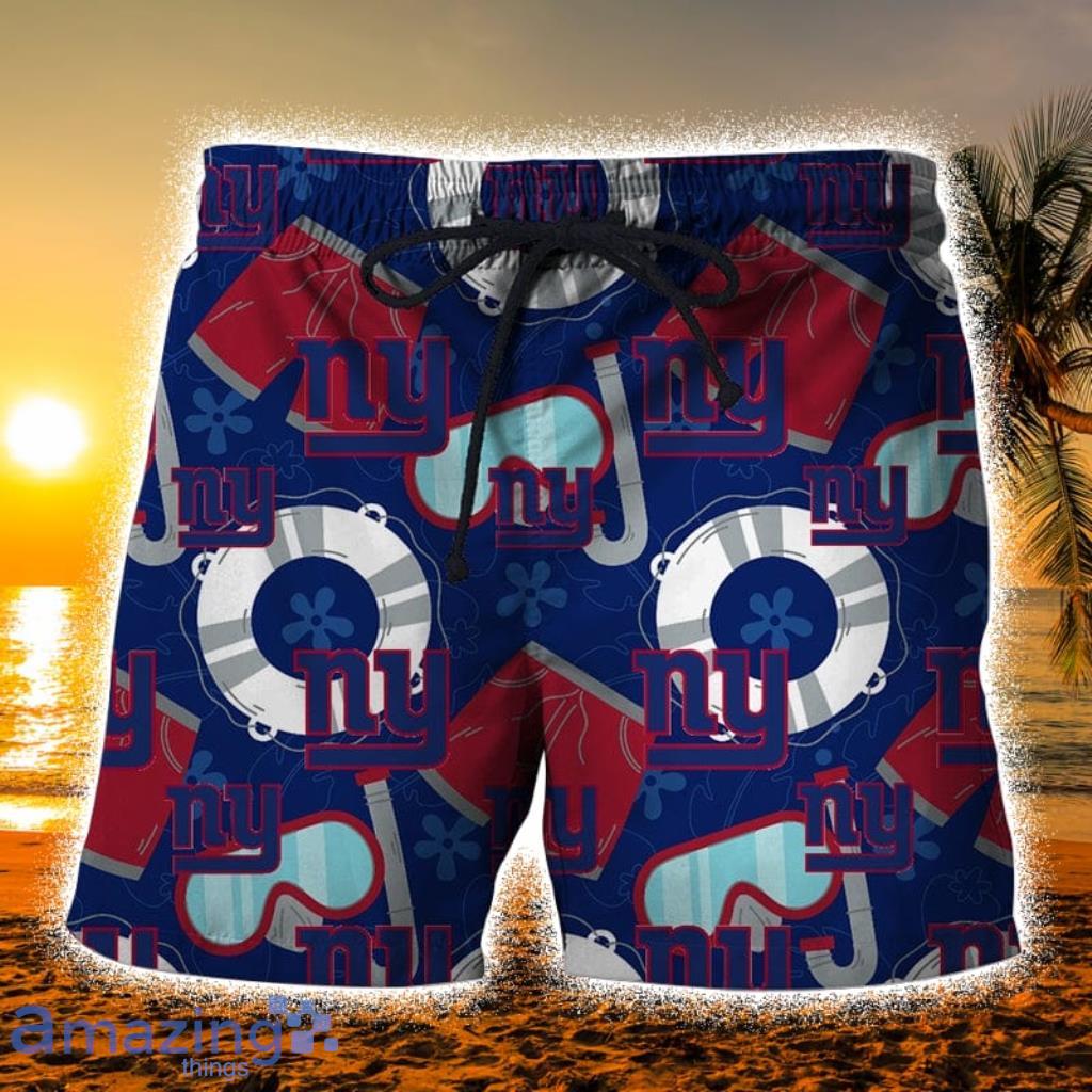 New York Giants Tropical Floral Logo Hawaiian Shorts Gift For Fans