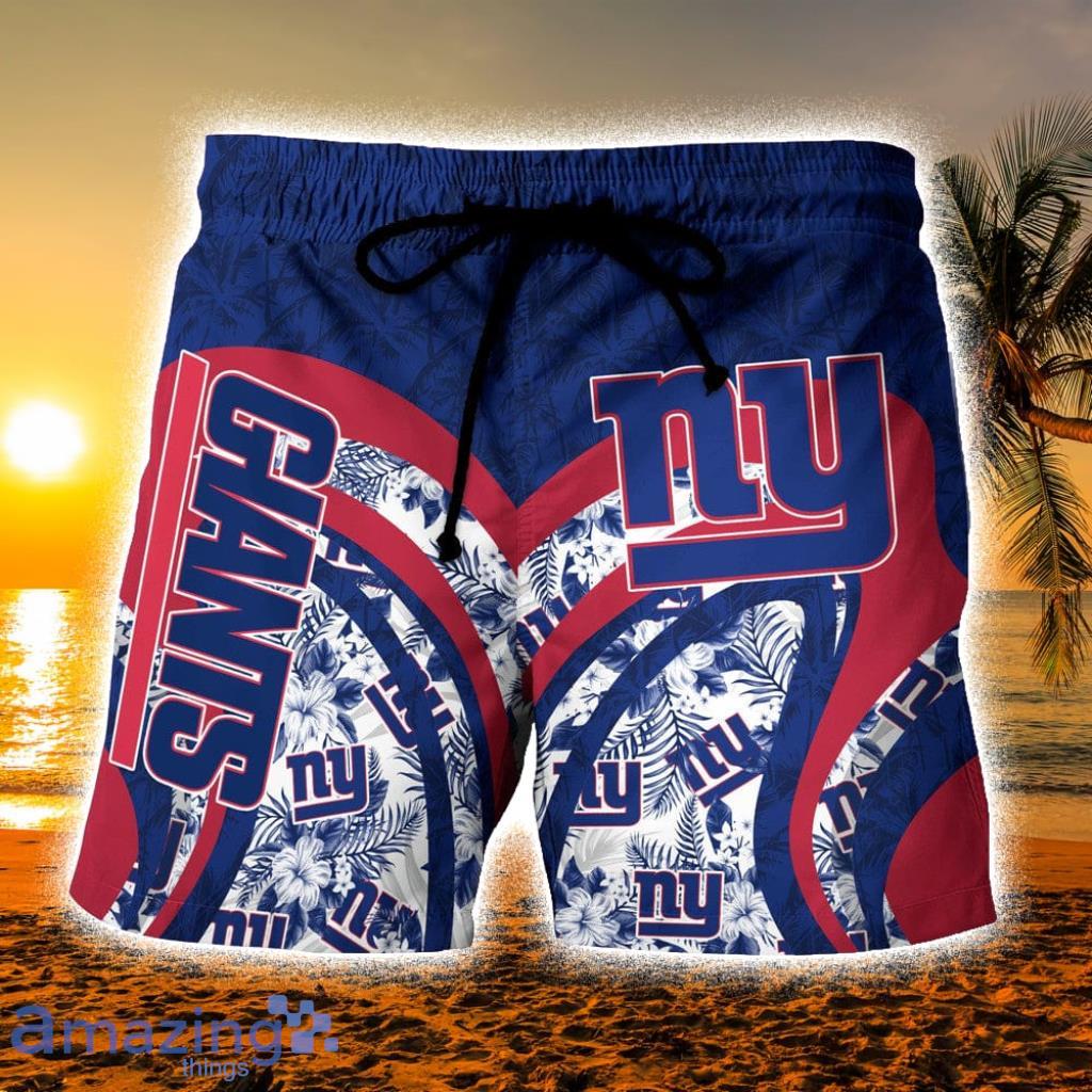 New York Giants Floral Casual Hawaiian Shorts Gift For Fans Product Photo 1