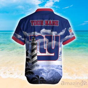 Skull Holding Nfl Football New York Giants Logo Personalized Hawaiian Shirt  - Tagotee