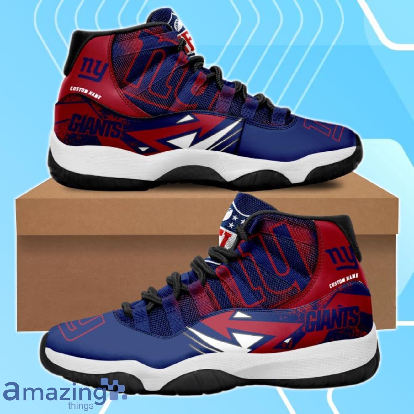New York Giants NFL Premium Air Jordan 11 Sneaker Custom Name Product Photo 1