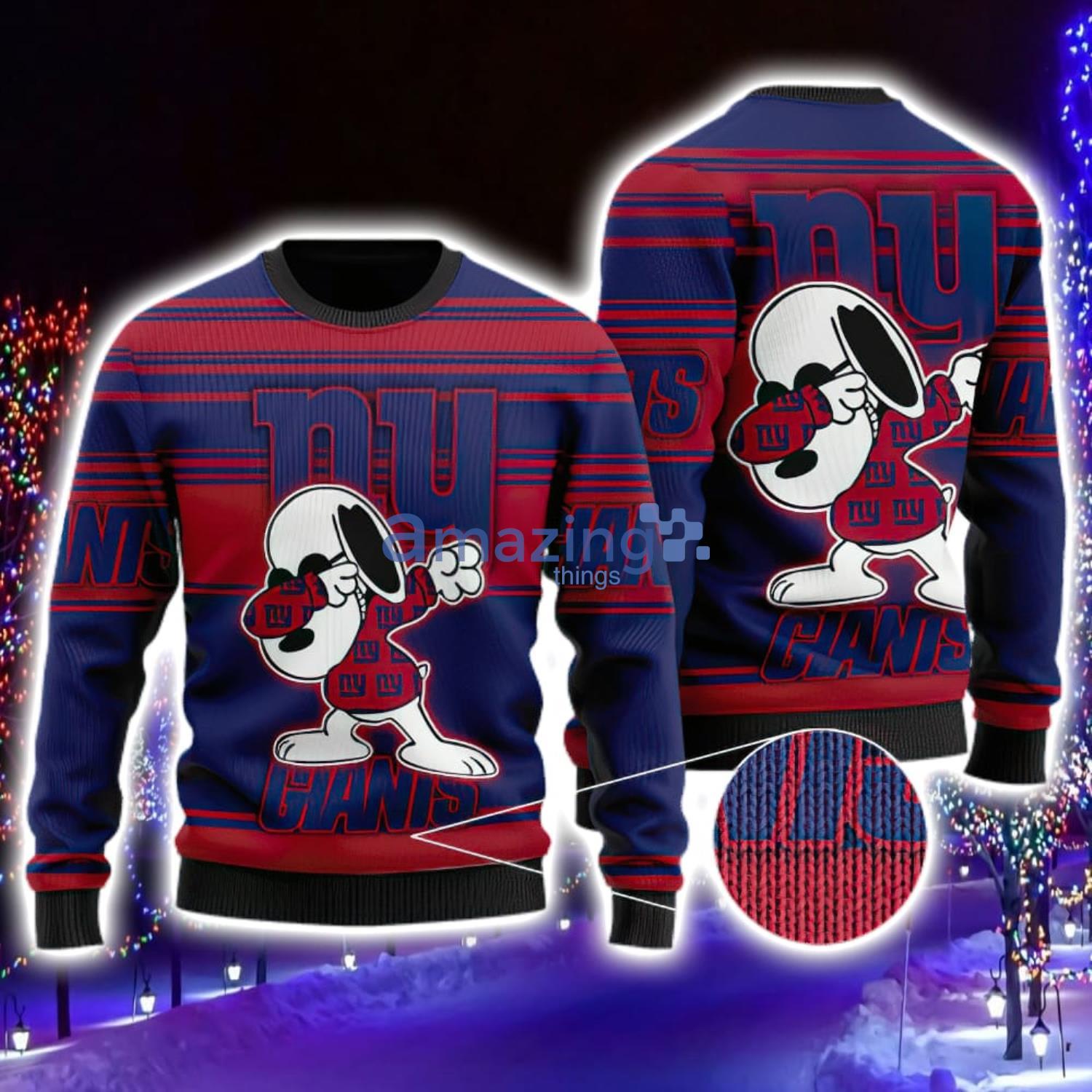 New York Giants Snoopy NFL Christmas Ugly Sweater Gift For Fans