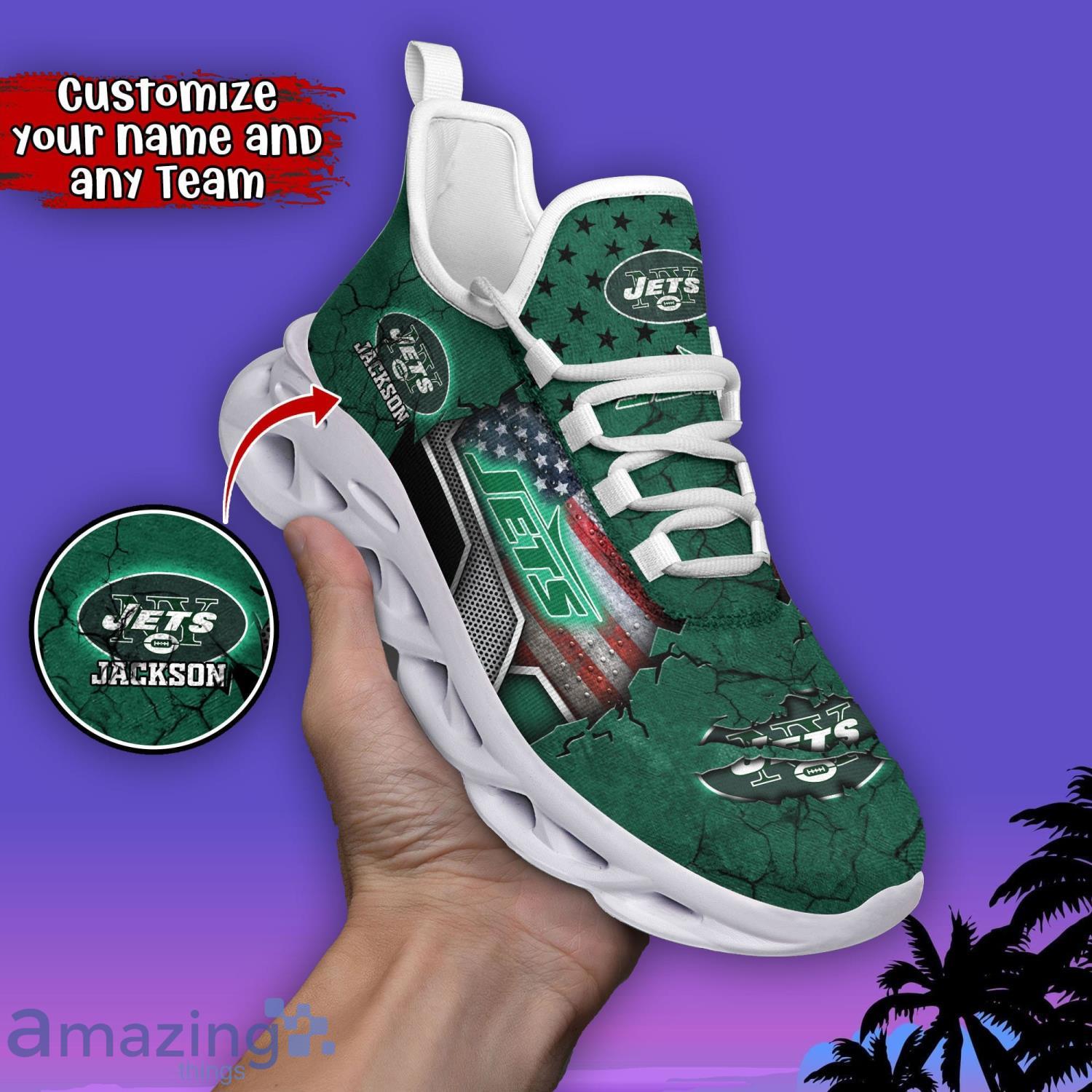 Custom Name New York Jets NFL Logo New Add Max Soul Shoes Men