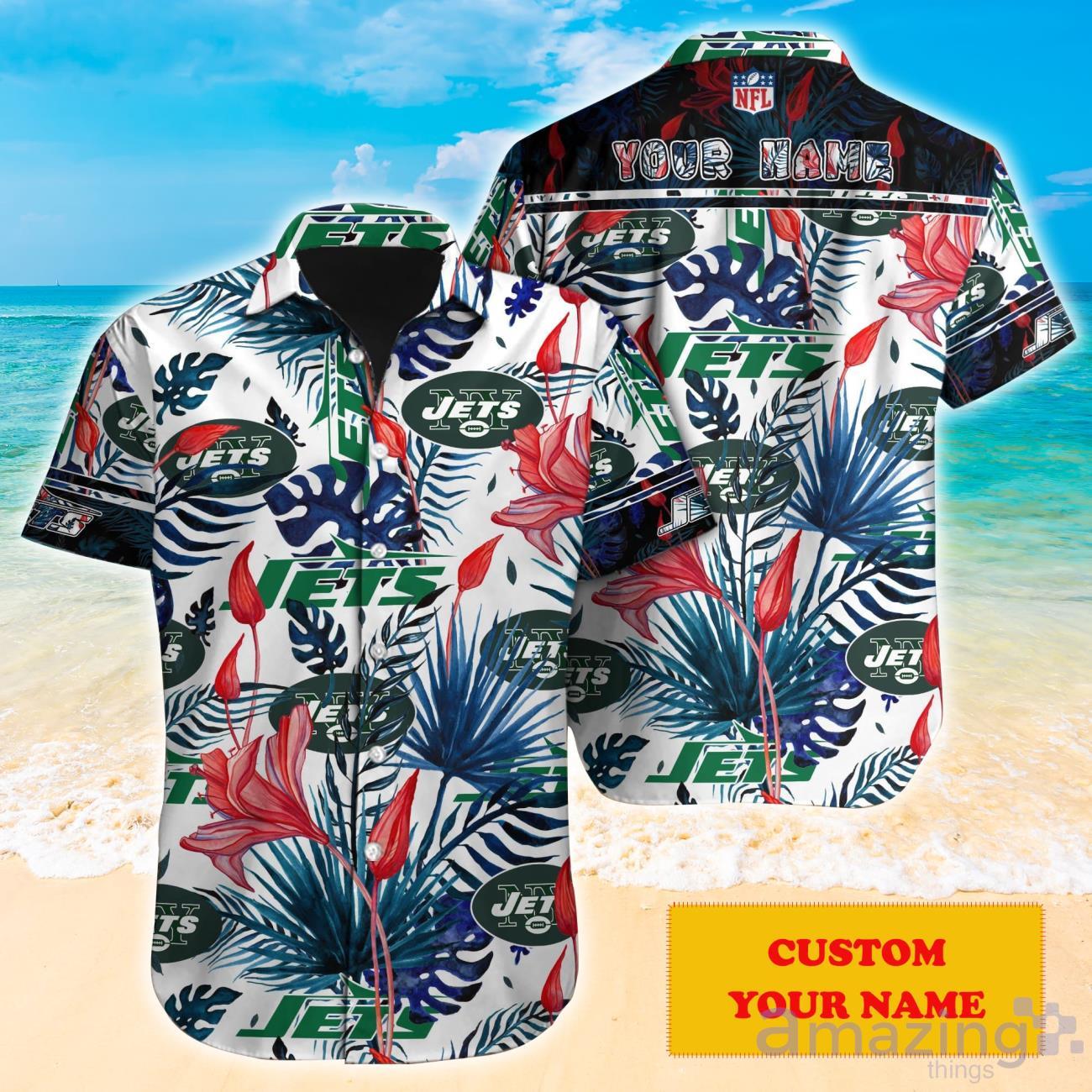 New York Jets NFL Custom Name Hawaiian Shirt Super Hot Design For Fans