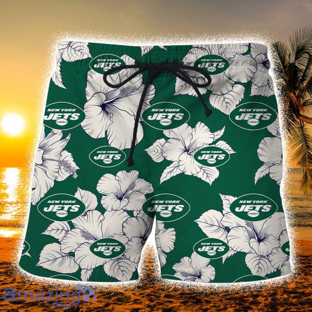 New York Jets Summer Floral Hawaiian Shorts Gift For Fans