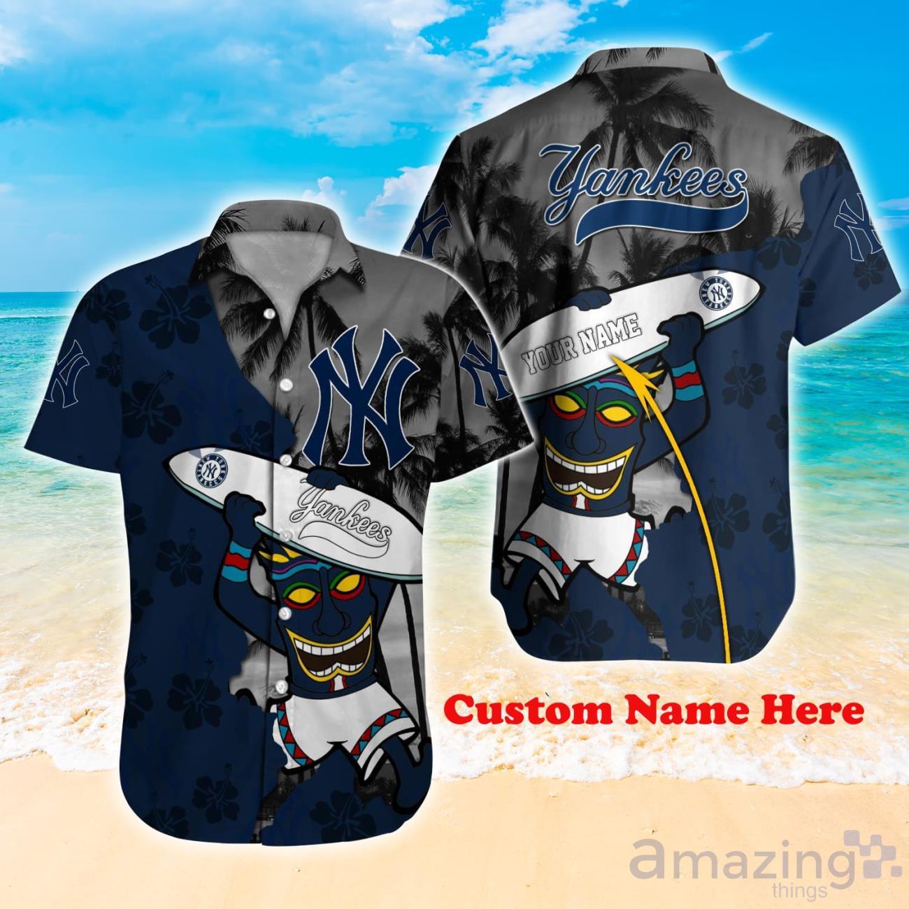 NewYork Yankees MLB Custom Name Hawaiian Shirt Hot Design For Fans