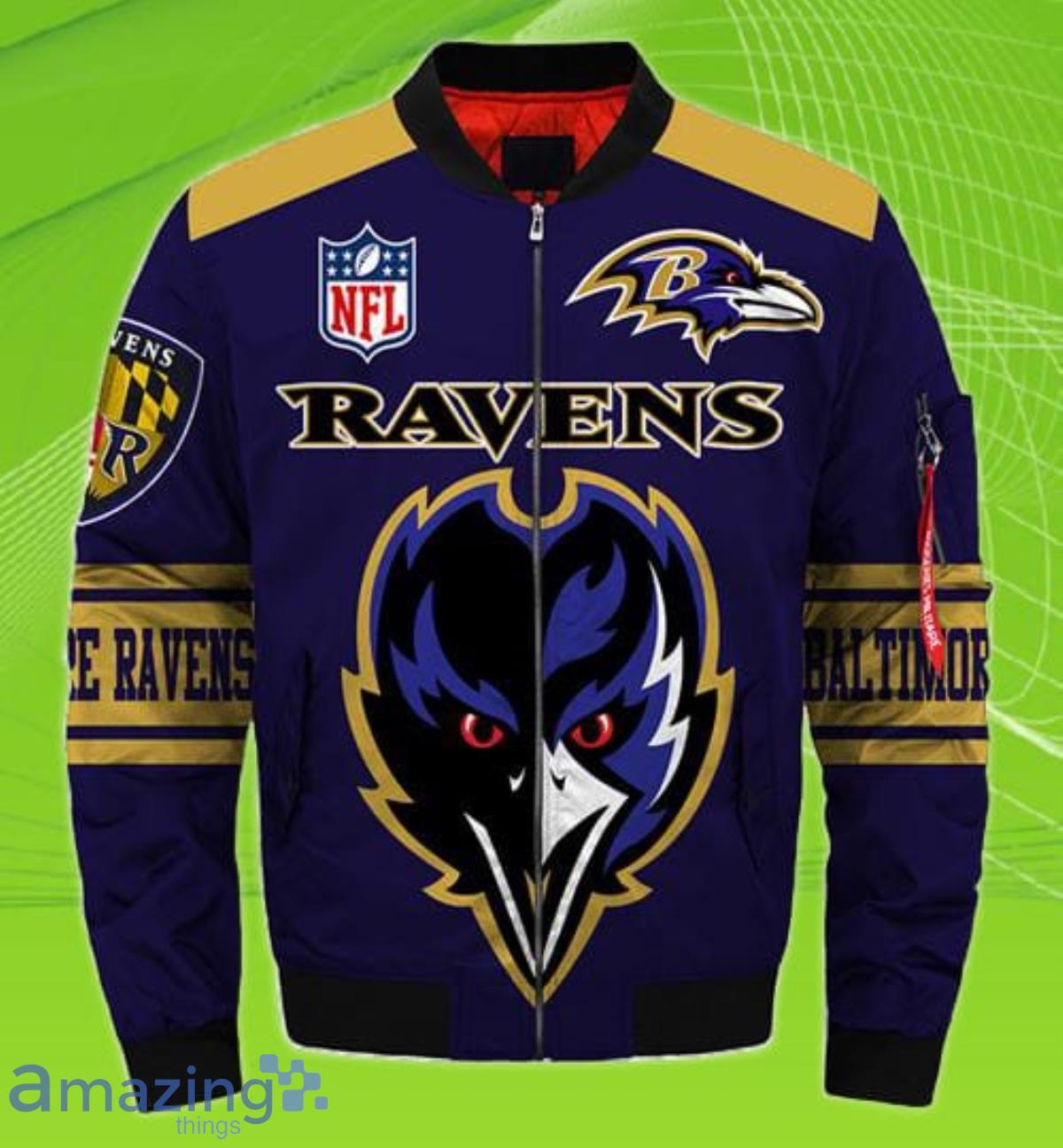 : Ultra Game NFL Baltimore Ravens Youth Full Zip Soft Fleece  Raglan Hoodie, Team Color, 8 : Sports & Outdoors