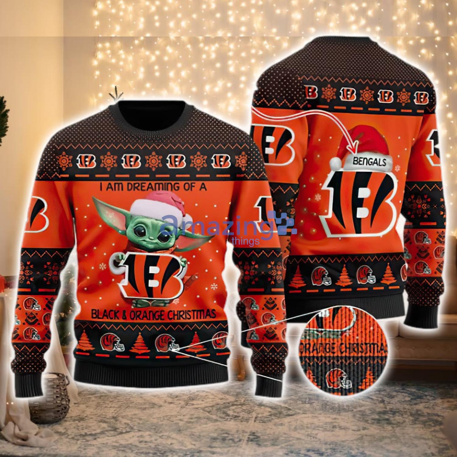 NFL Cincinnati Bengals Custom Name Baby Yoda Lover Ugly Christmas Gift Christmas  Sweater