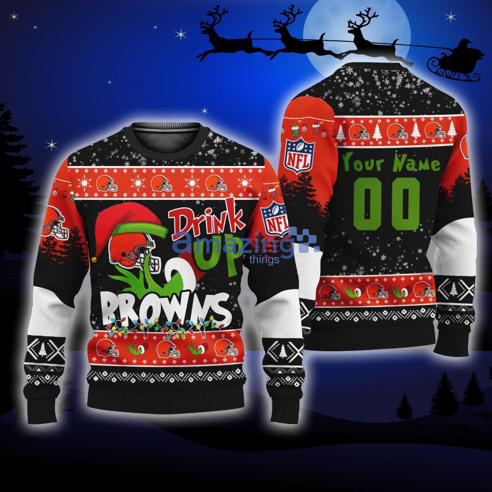 Cleveland Browns Football Team Logo Ugly Christmas Sweater Custom