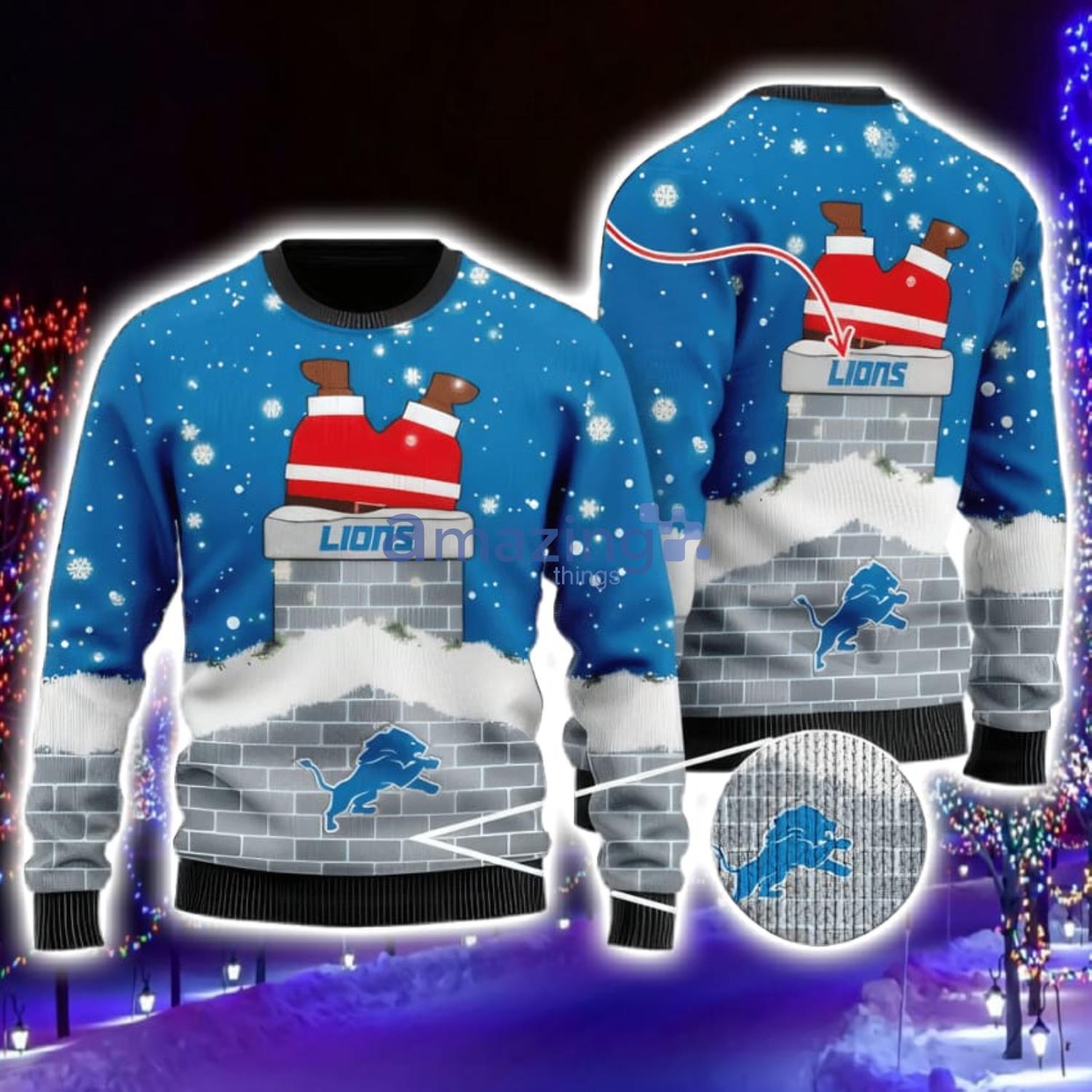 NFL Detroit Lions Christmas 3D Pullover Ugly Sweater For Winter