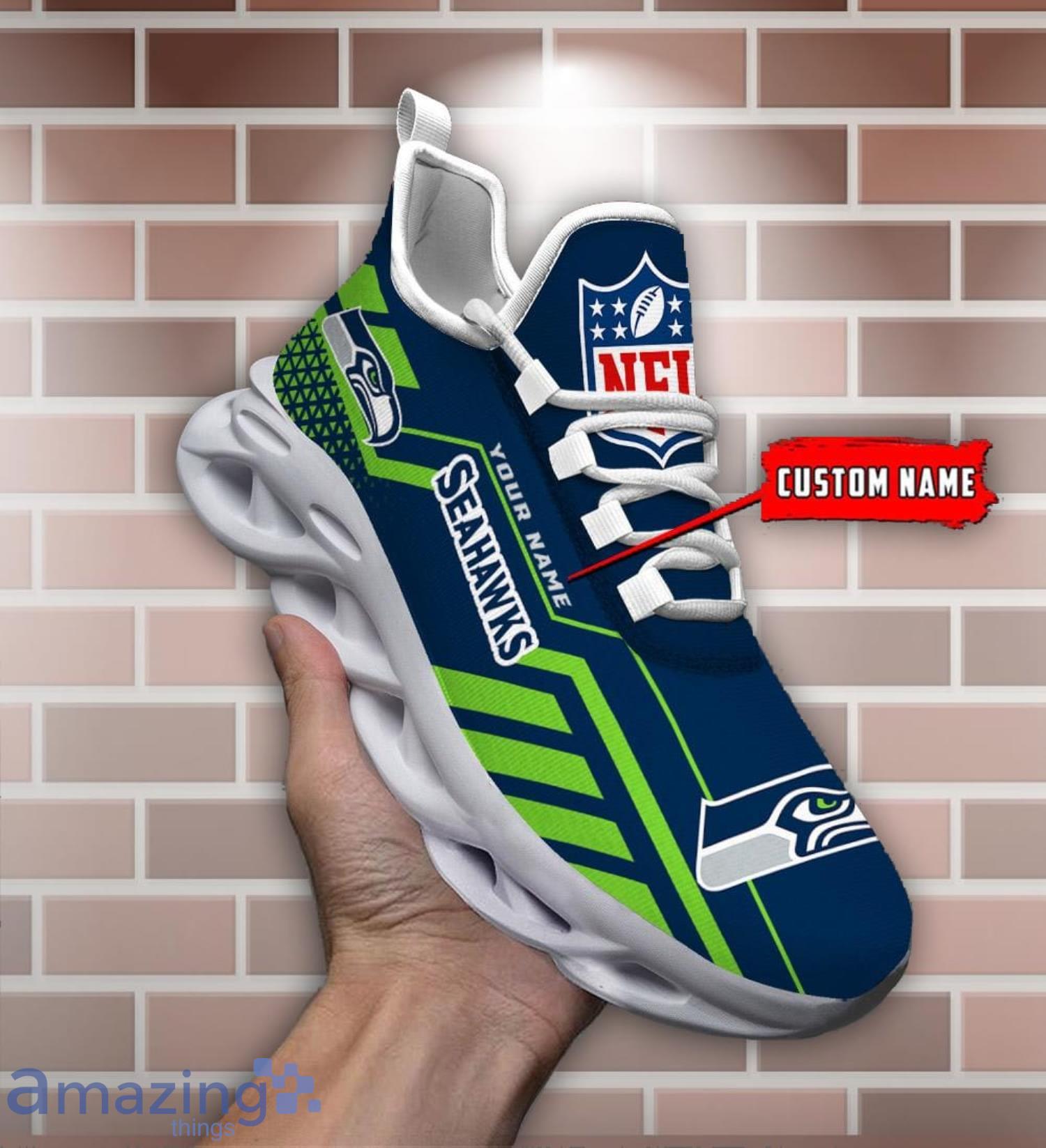 Nfl Fans Seattle Seahawks Personalized Name Sneakers Max Soul Shoes image Nfl Fans Seattle Seahawks Personalized Name Sneakers Max Soul Shoes Product Photo 2