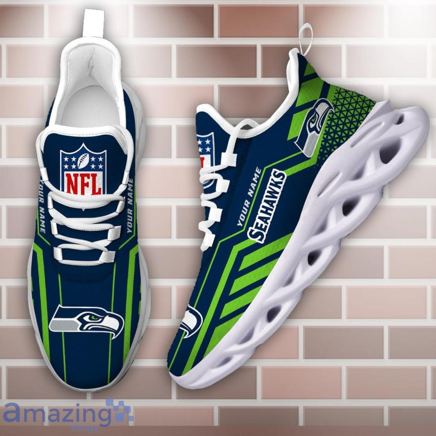 Nfl Fans Seattle Seahawks Personalized Name Sneakers Max Soul Shoes image Nfl Fans Seattle Seahawks Personalized Name Sneakers Max Soul Shoes Product Photo 4