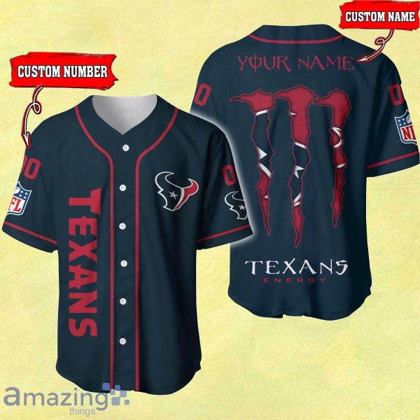 NFL Houston Texans Custom Name And Number Baseball Jersey shirt Best Gift