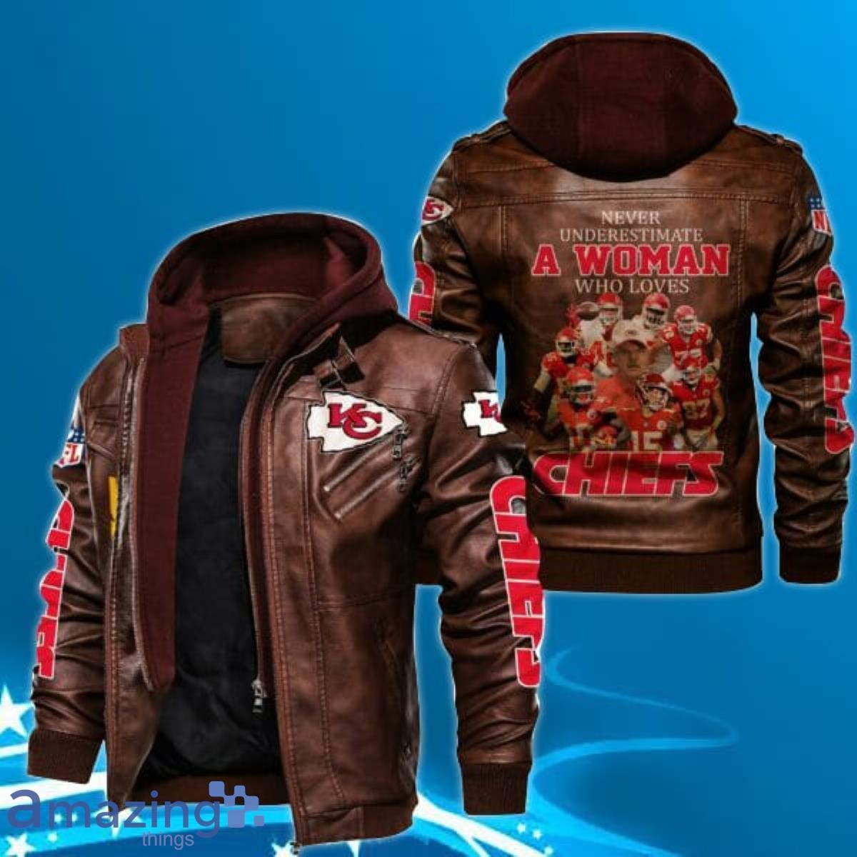 Let's Go Kansas City Chiefs 2D Leather Jacket