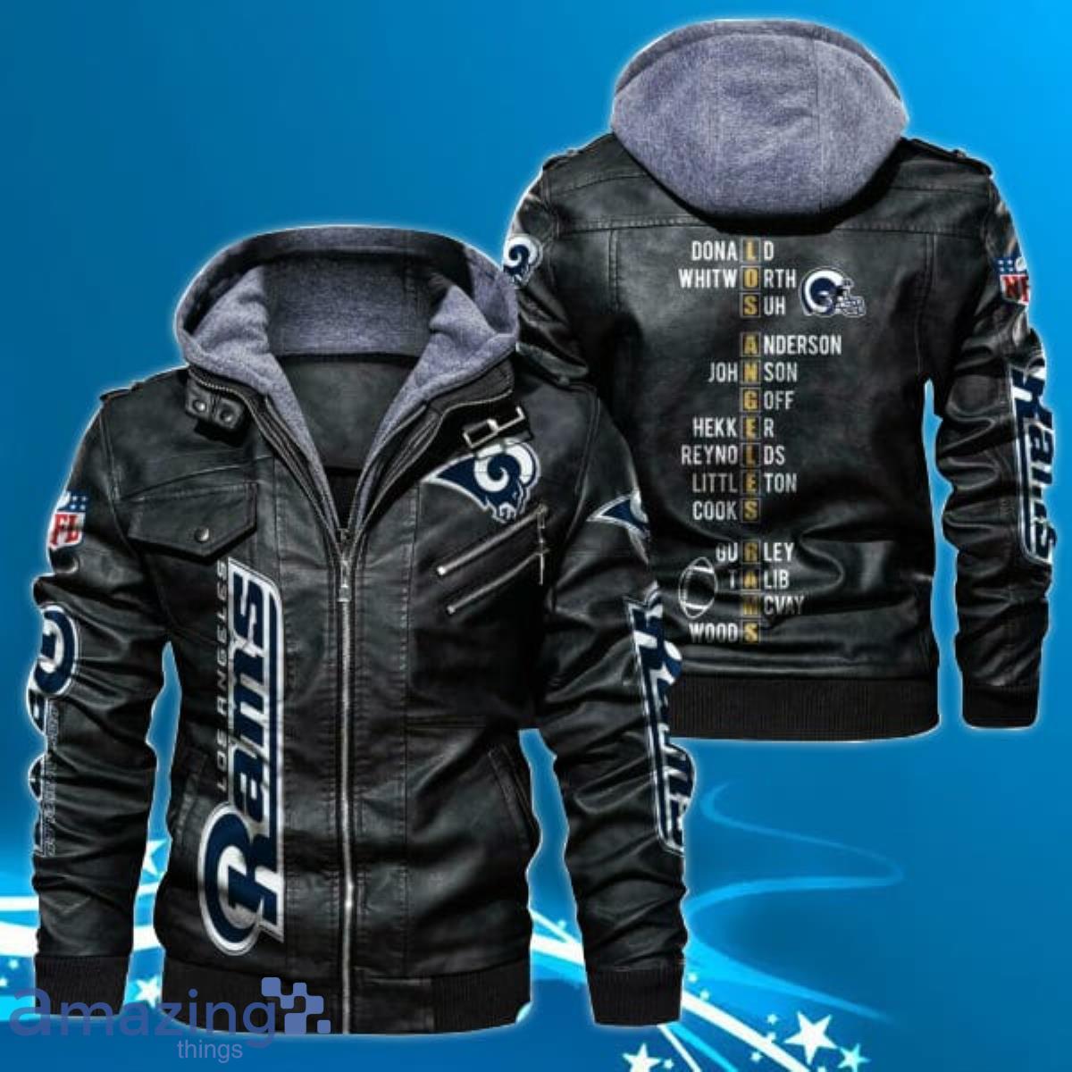 NFL Los Angeles Rams Leather Jacket For Men Style Gift Product Photo 1