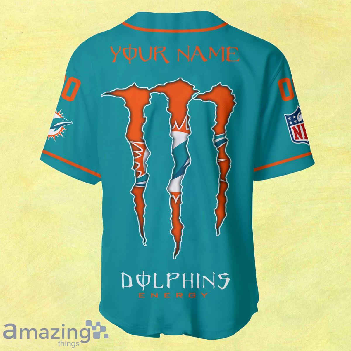 Miami Dolphins Custom Name Baseball Jersey NFL Shirt Best Gift