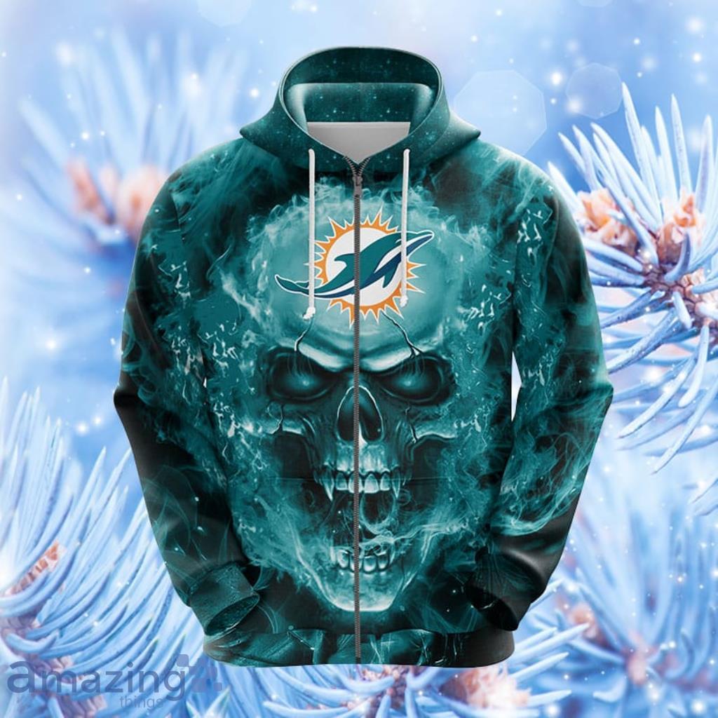 NFL Miami Dolphins Baseball Jersey 3D Personalized Skull Score Big
