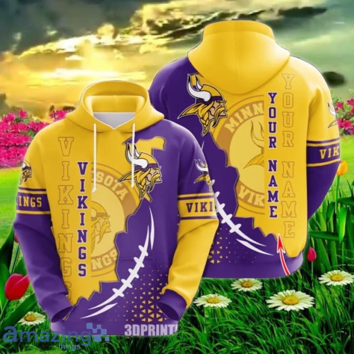 minnesota vikings 3d hoodie