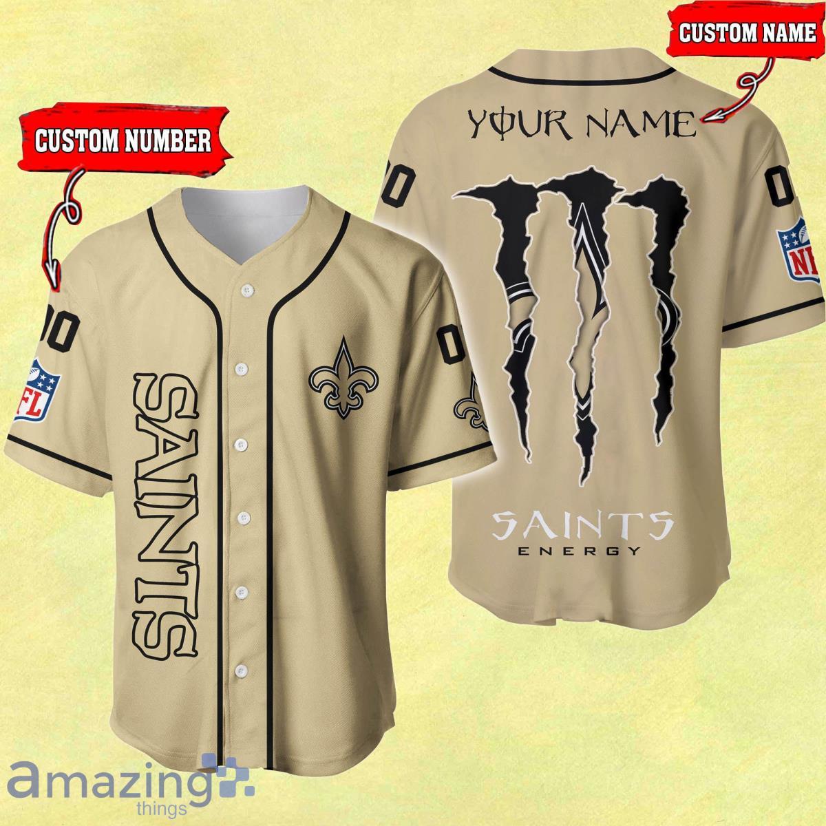 New Orleans Saints Personalized Custom Name Baseball Jersey Shirt