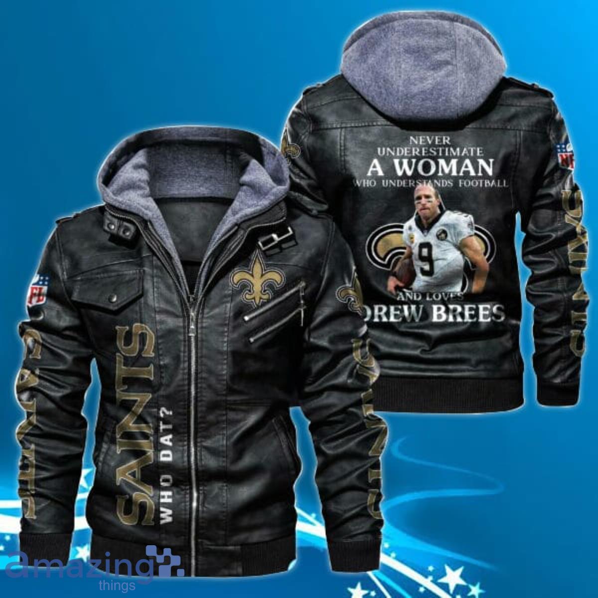NFL New Orleans Saints Leather Jacket Impressive Gift For Men
