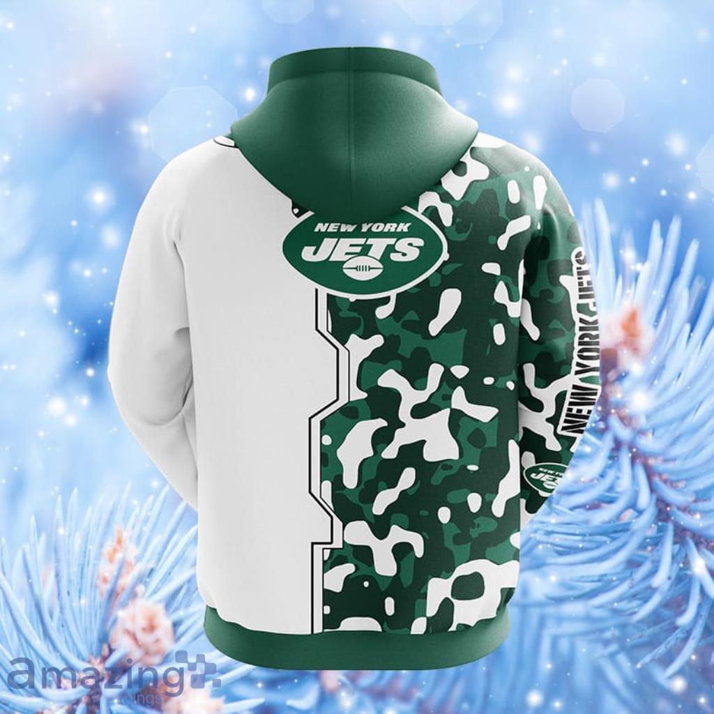 NFL New York Jets Camouflage Green Hoodie, Zip Hoodie 3D All Over