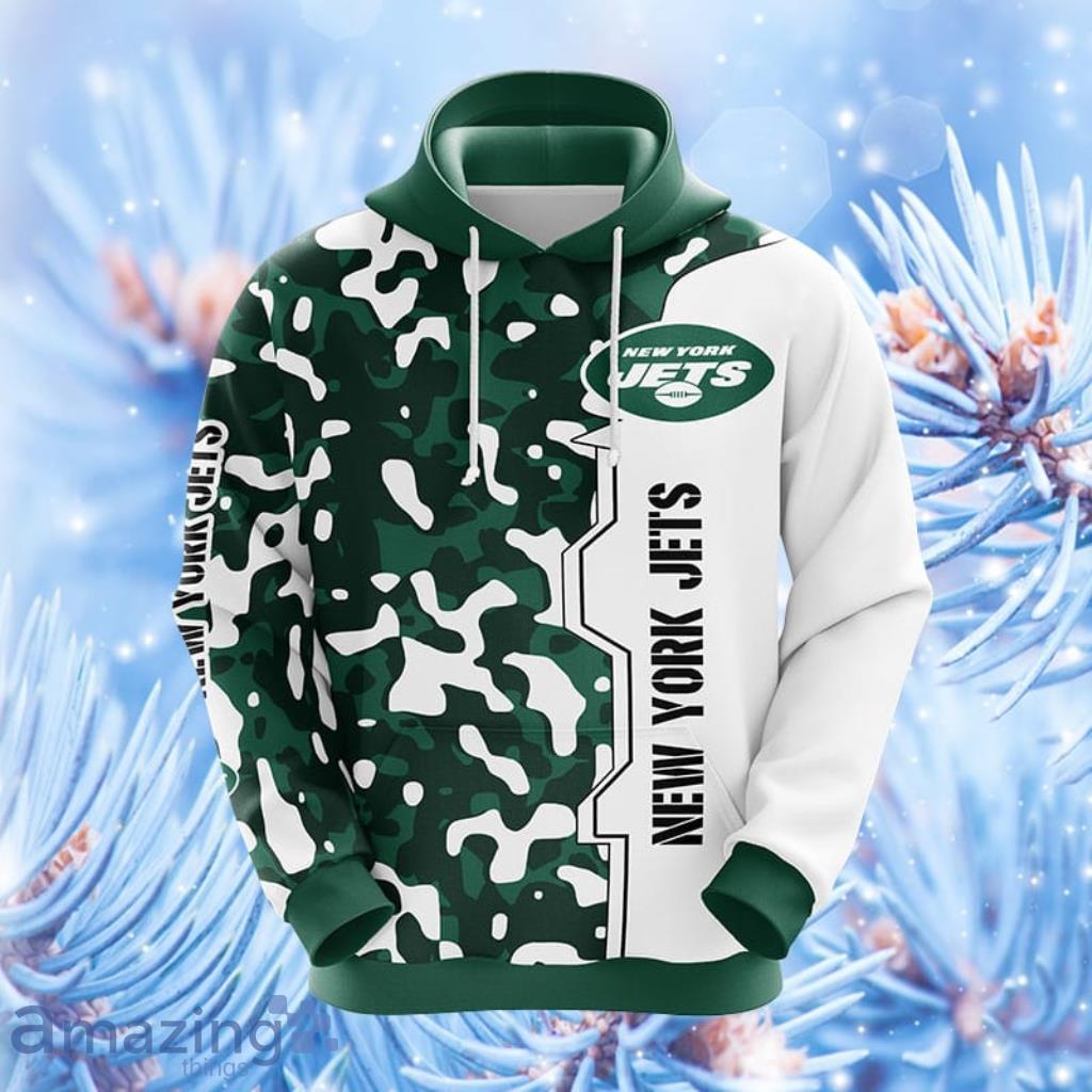 NFL New York Jets Camouflage Green Hoodie, Zip Hoodie 3D All Over Print For Fans image NFL New York Jets Camouflage Green Hoodie, Zip Hoodie 3D All Over Print For Fans Product Photo 3