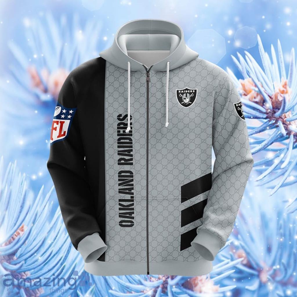 NFL Oakland Raiders Grey Unisex Hoodie, Zip Hoodie 3D All Over Print For  Fans