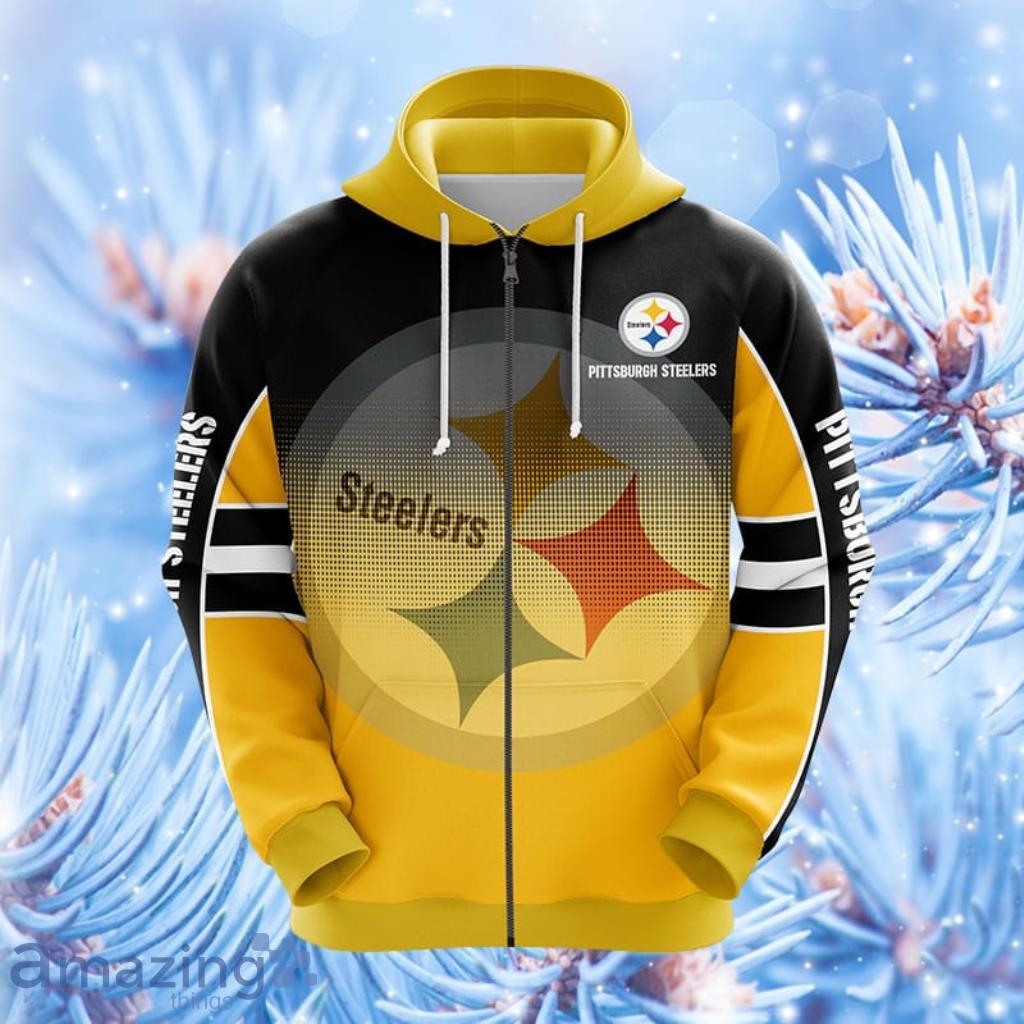 Pittsburgh Steelers Point Check Full Zip Fleece Hoodie