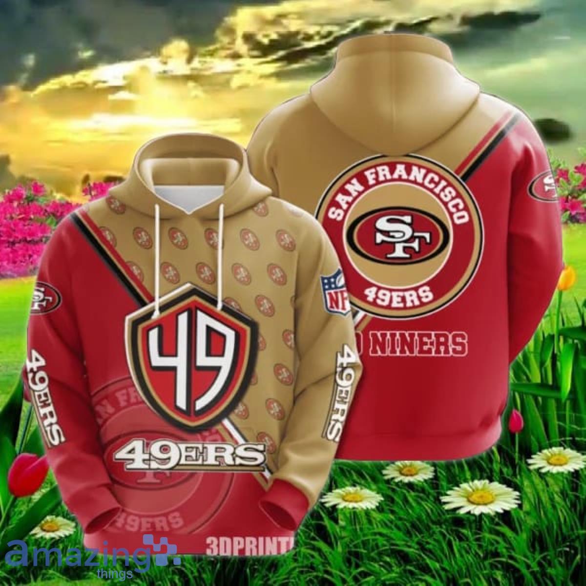 Custom Name 49ers Ugly Sweater Football Field San Francisco 49ers