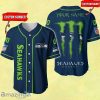 NFL Seattle Seahawks Custom Name And Number Baseball Jersey shirt Best Gift