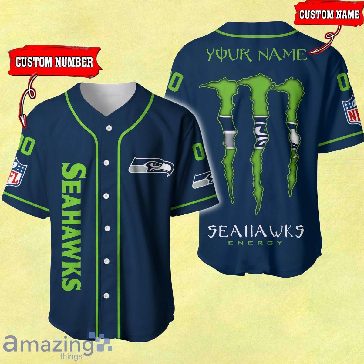 Seattle seahawks Custom Name Baseball Jersey NFL Shirt Best Gift