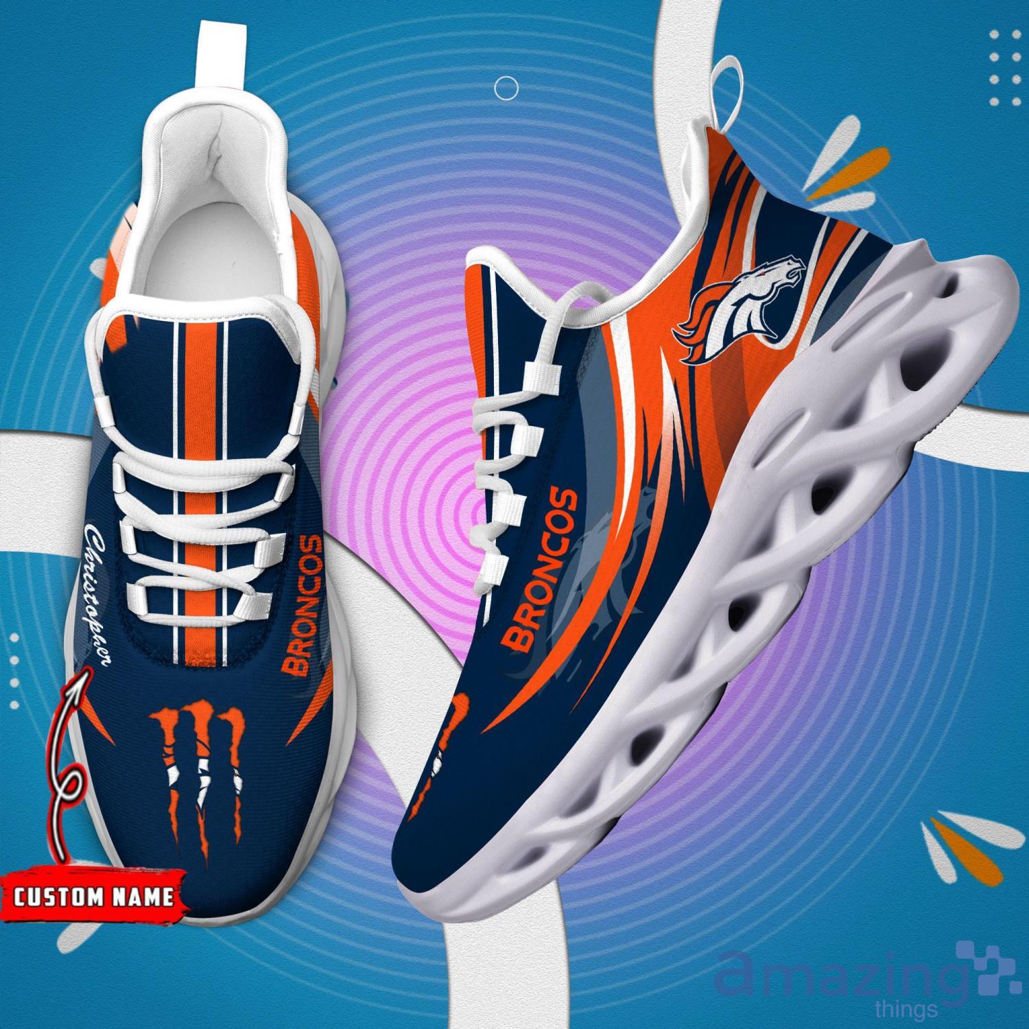 Denver Broncos Custom Name 2023 NFL Max Soul Shoes For Men And Women