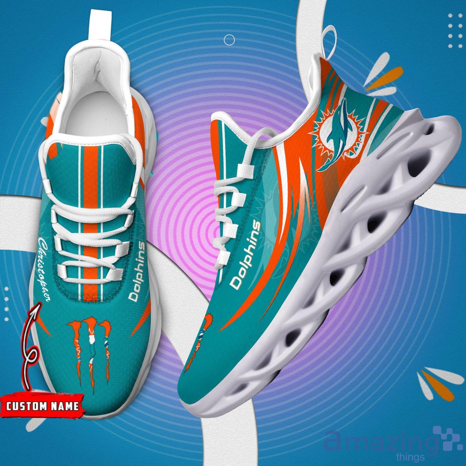 Miami Dolphins NFL Custom Name Max Soul Shoes Great Gift For Men