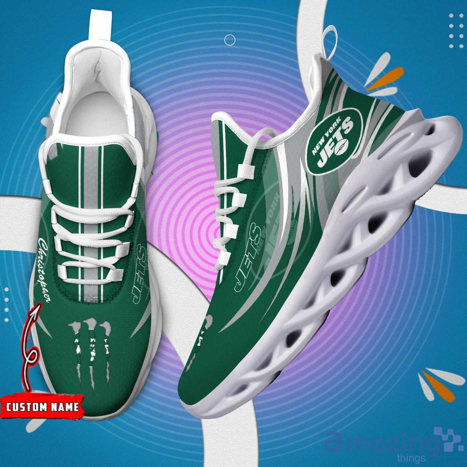 NFL New York Jets Green Black Max Sole Sneakers Shoes - T-shirts