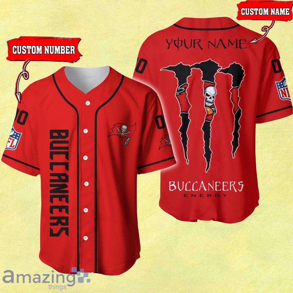 NFL Tampa Bay Buccaneers Custom Name And Number Baseball Jersey