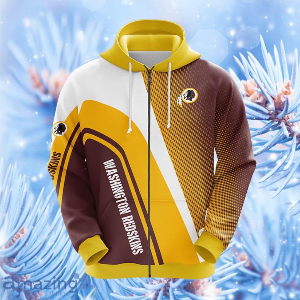 Washington Redskins NFL Yellow Hoodie, Zip Hoodie 3D All Over