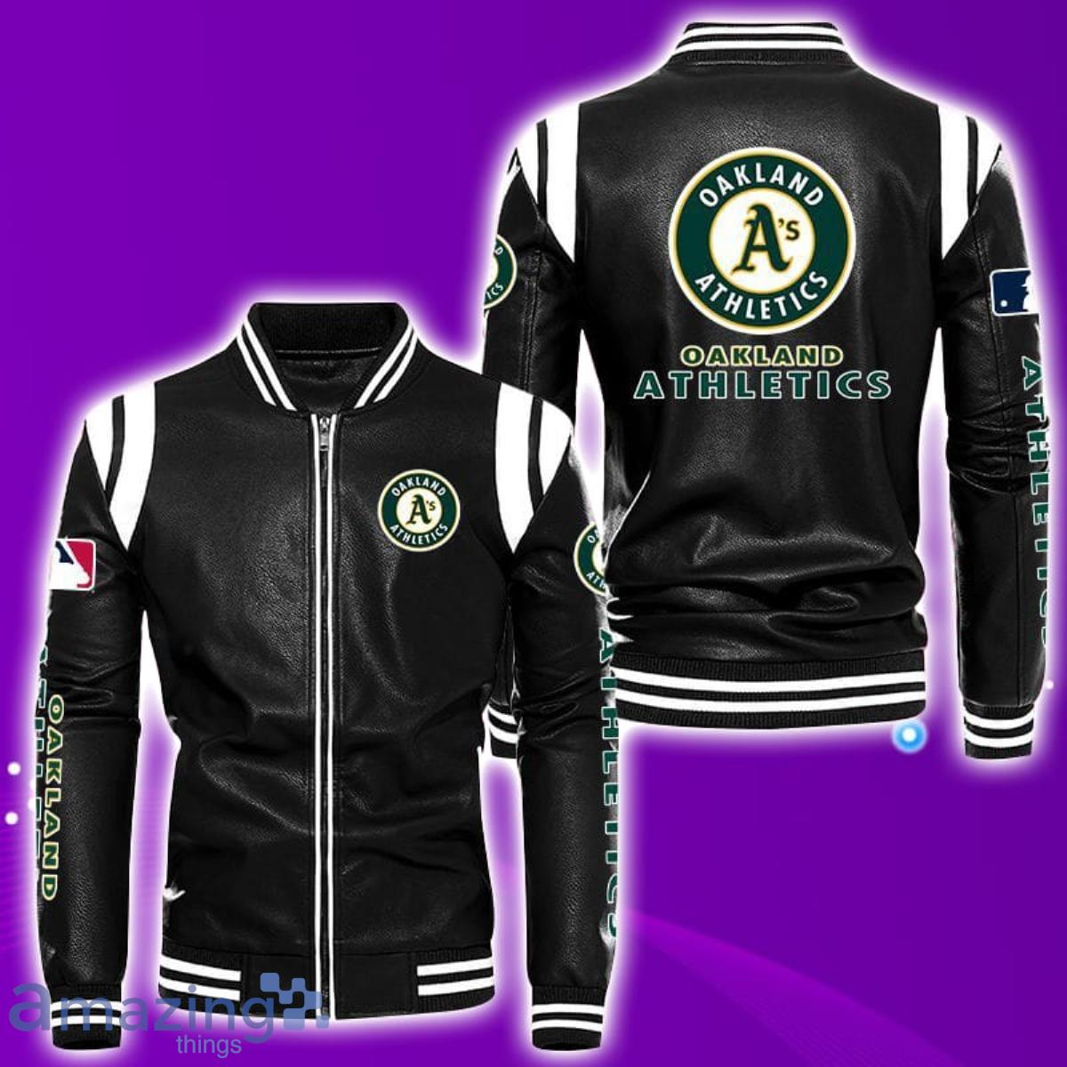Oakland Athletics Leather Bomber Jacket Best Gift For Men And Women Fans Product Photo 1 Oakland Athletics Leather Bomber Jacket Best Gift For Men And Women Fans Product Photo 1