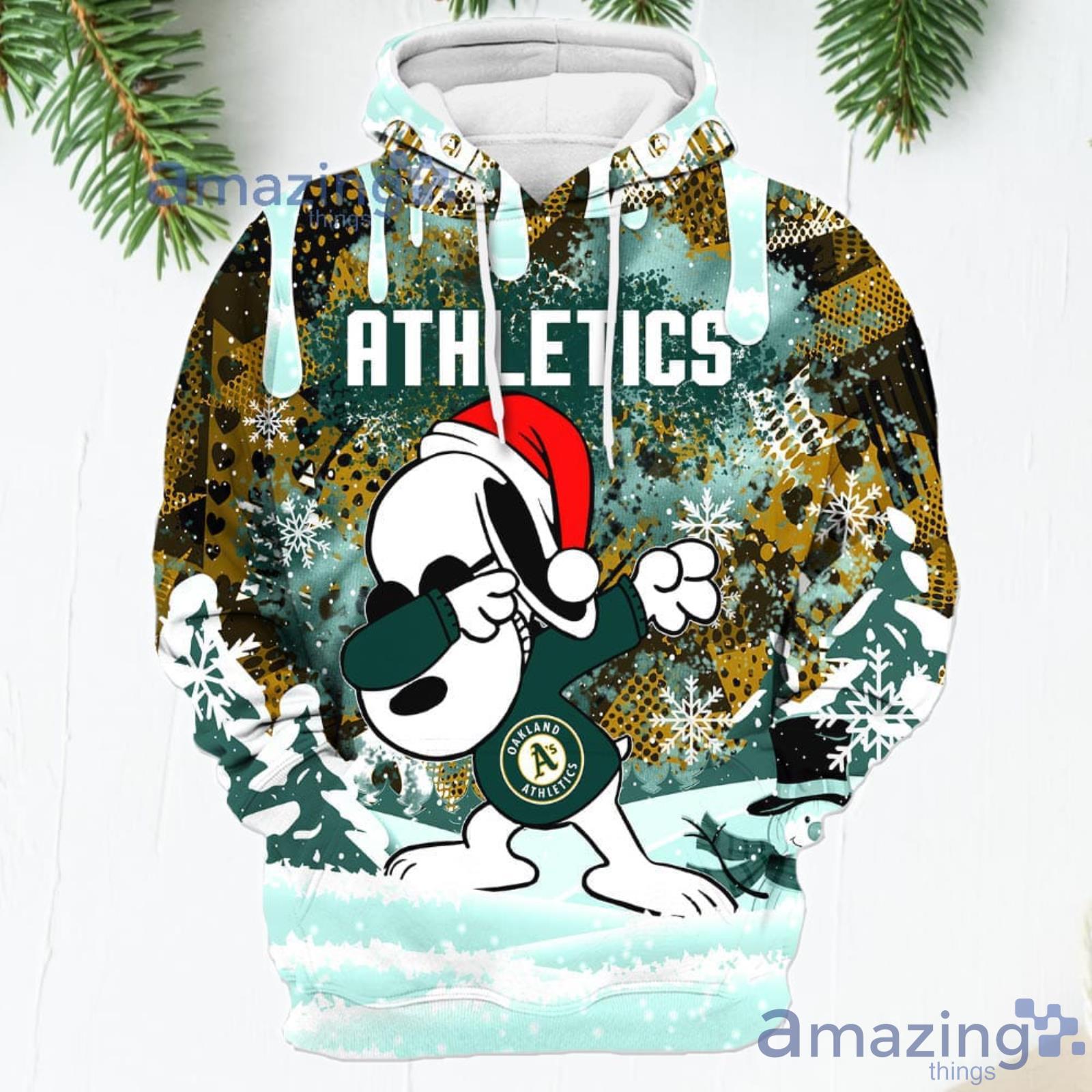 Oakland AS Hoodie 3D Bountiful Christmas Snoopy Oakland Athletics