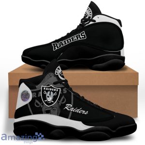 Oakland Raiders Black Air Jordan 13 Sneaker Shoes Full Size Product Photo 2