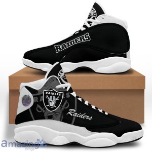 Oakland Raiders Black Air Jordan 13 Sneaker Shoes Full Size Product Photo 1