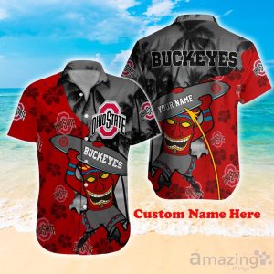 Ohio State Buckeyes NCAA1 Custom Name Hawaiian Shirt Hot Design For Fans Product Photo 1