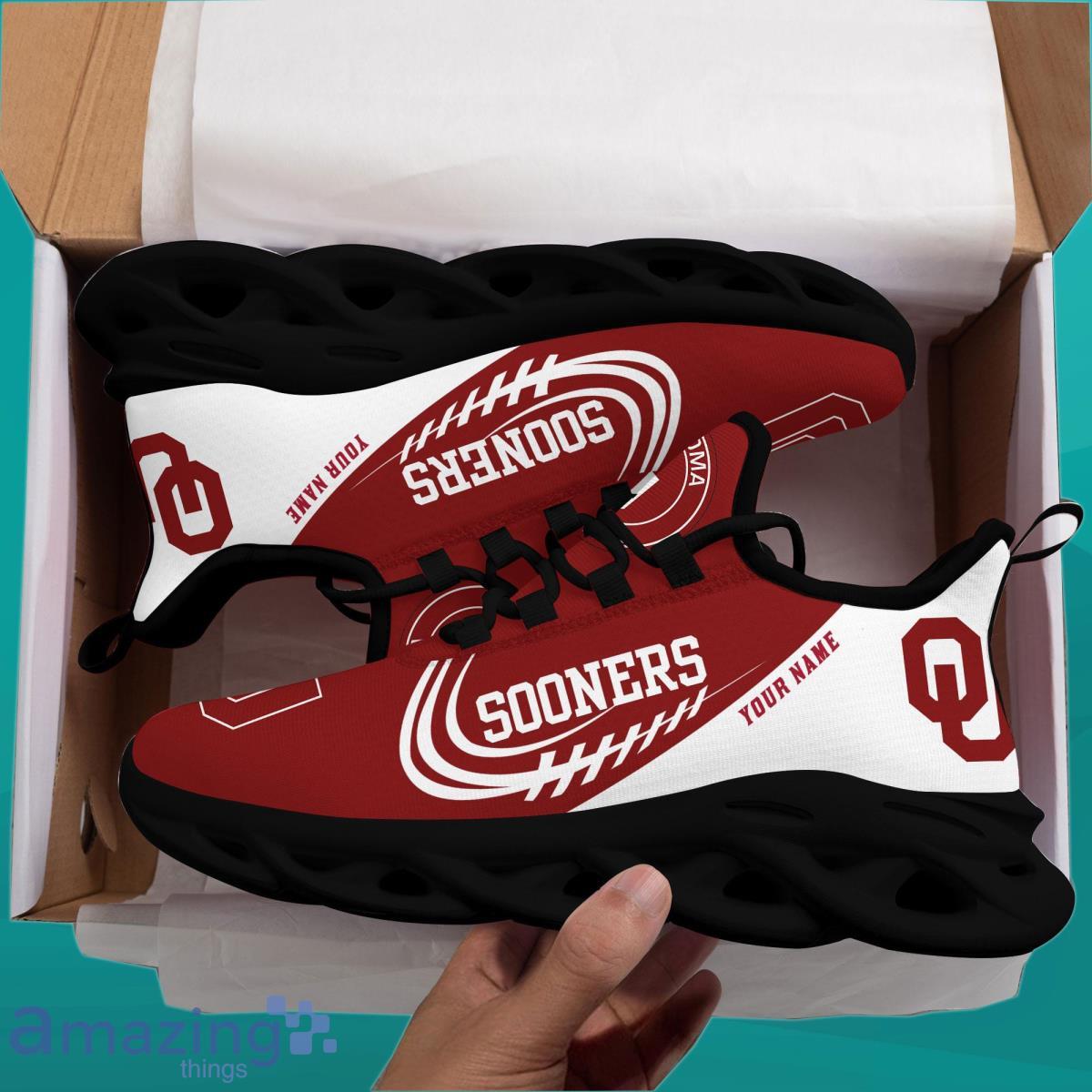 Oklahoma Sooners Custom Name Max Soul Shoes Unique Gift image Oklahoma Sooners Custom Name Max Soul Shoes Unique Gift Product Photo 3