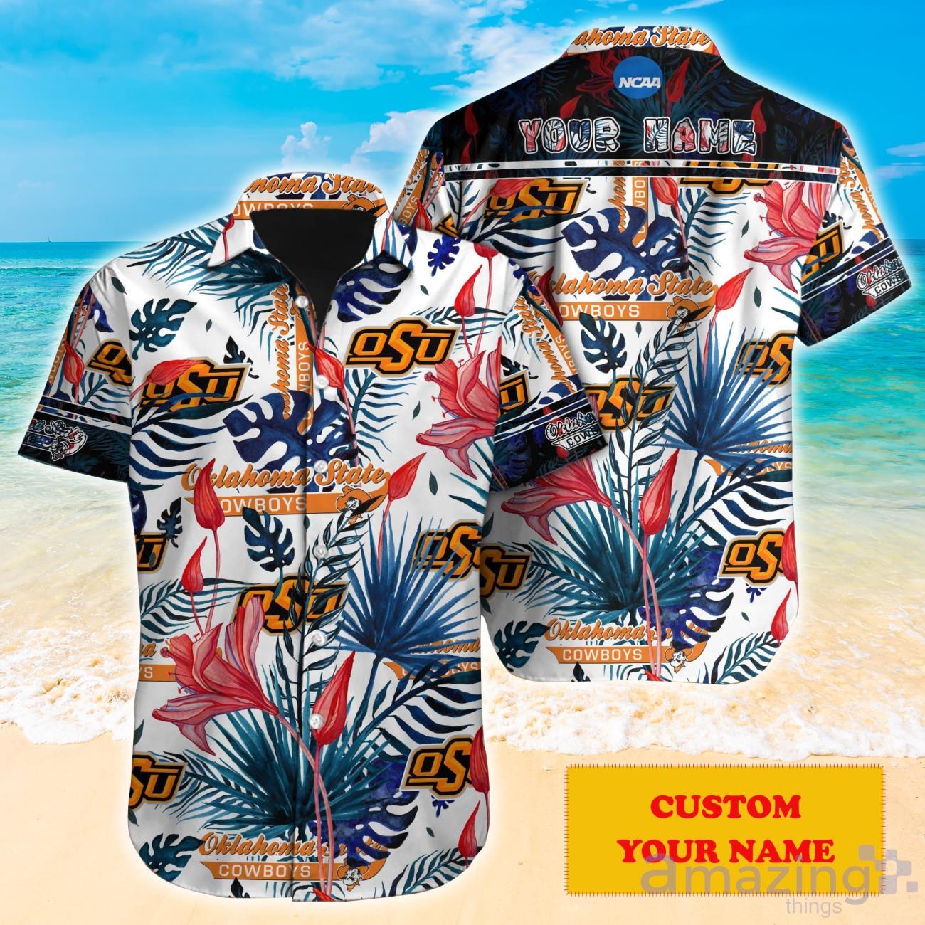 Oklahoma State Cowboys NCAA1 Custom Name Hawaiian Shirt Super Hot Design For Fans image Oklahoma State Cowboys NCAA1 Custom Name Hawaiian Shirt Super Hot Design For Fans Product Photo 1