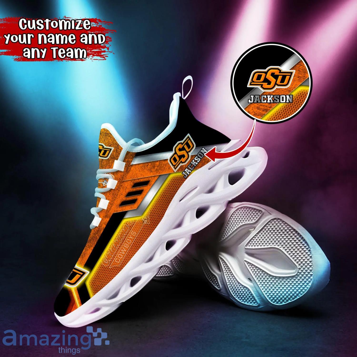 Oklahoma State Cowboys NCAA1 Max Soul Shoes Custom Name Sports Sneakers For Fans image Oklahoma State Cowboys NCAA1 Max Soul Shoes Custom Name Sports Sneakers For Fans Product Photo 2
