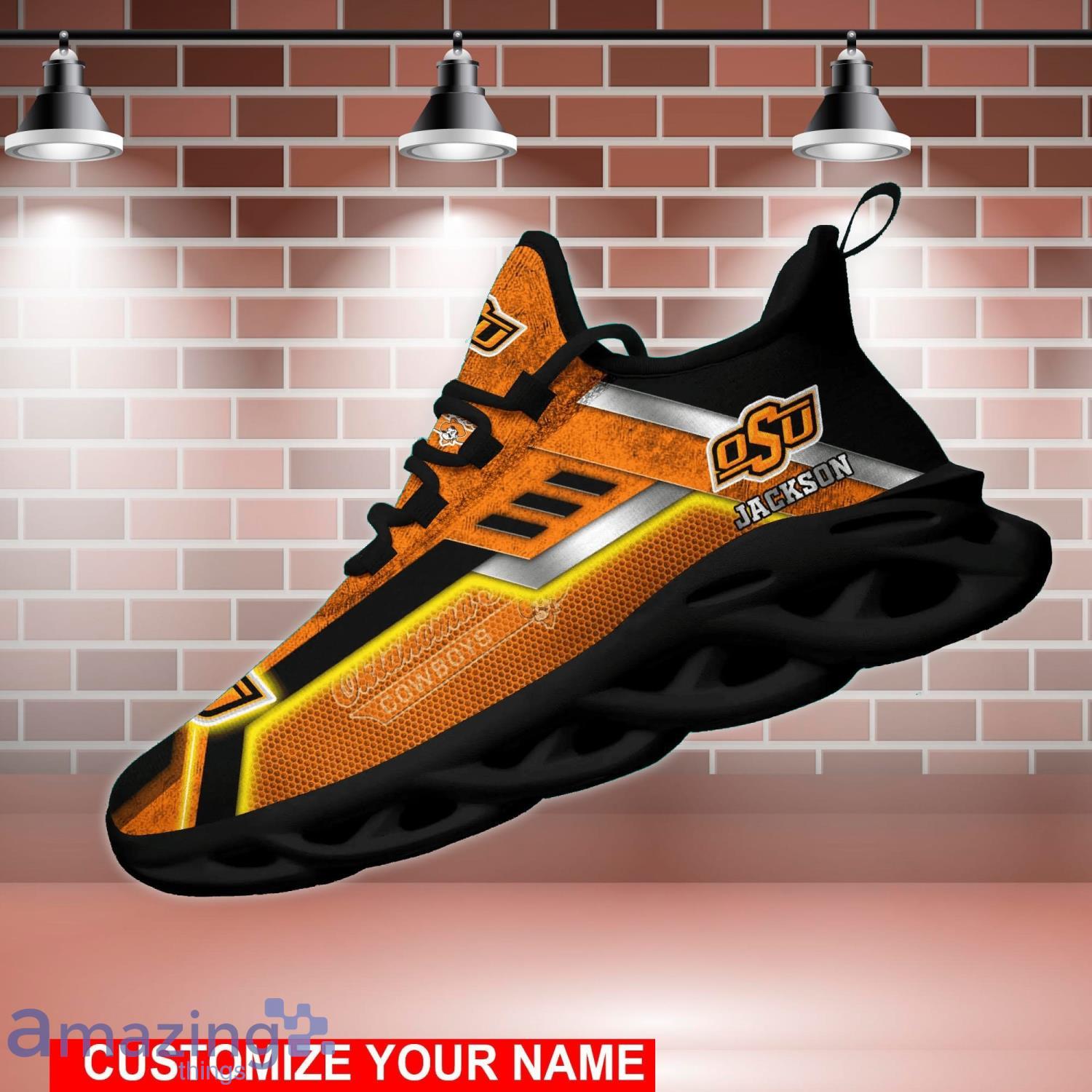 Oklahoma State Cowboys NCAA1 Max Soul Shoes Custom Name Sports Sneakers For Fans image Oklahoma State Cowboys NCAA1 Max Soul Shoes Custom Name Sports Sneakers For Fans Product Photo 4
