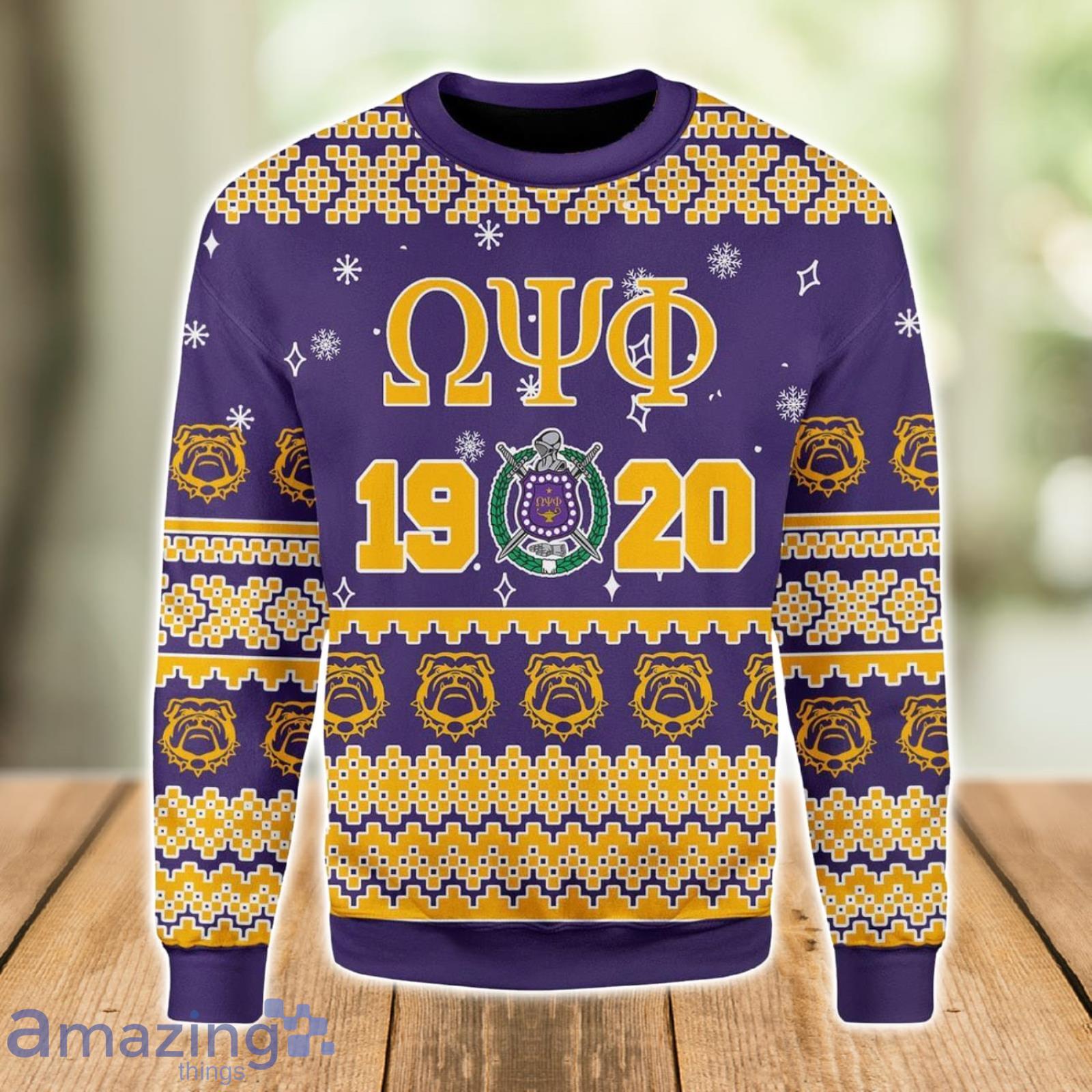 Omega Psi Phi Ugly Christmas Sweater Xmas Gift Christmas Gift Sweater Product Photo 1