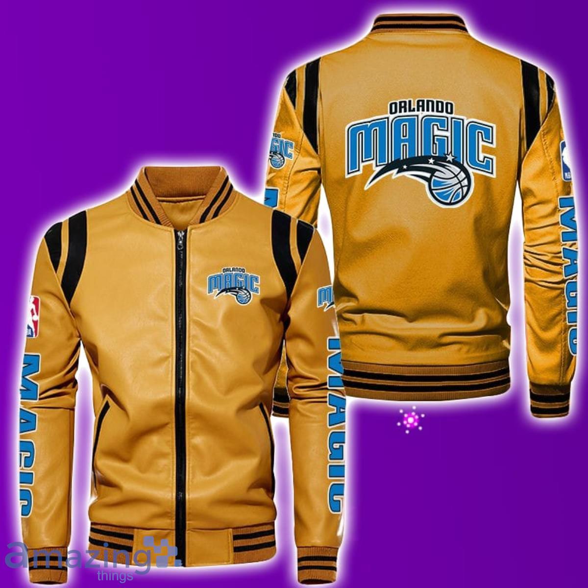 Orlando Magic Leather Bomber Jacket Best Gift For Men And Women Fans