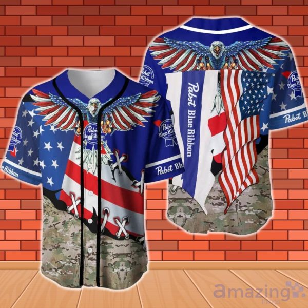 Pabst Blue Ribbon US Flag Baseball Jersey - The Clothes You'll