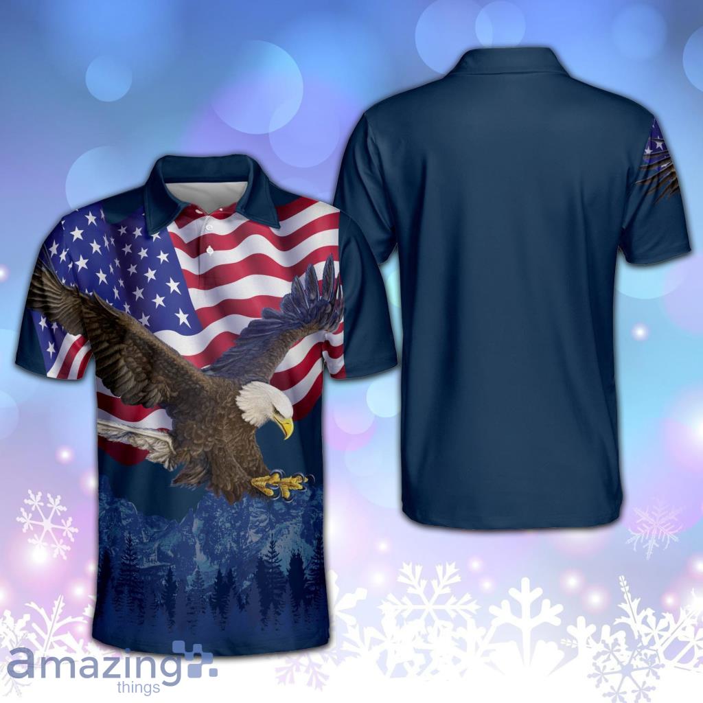 Patriotic American Design With Eagle Independence Polo Shirt Product Photo 1