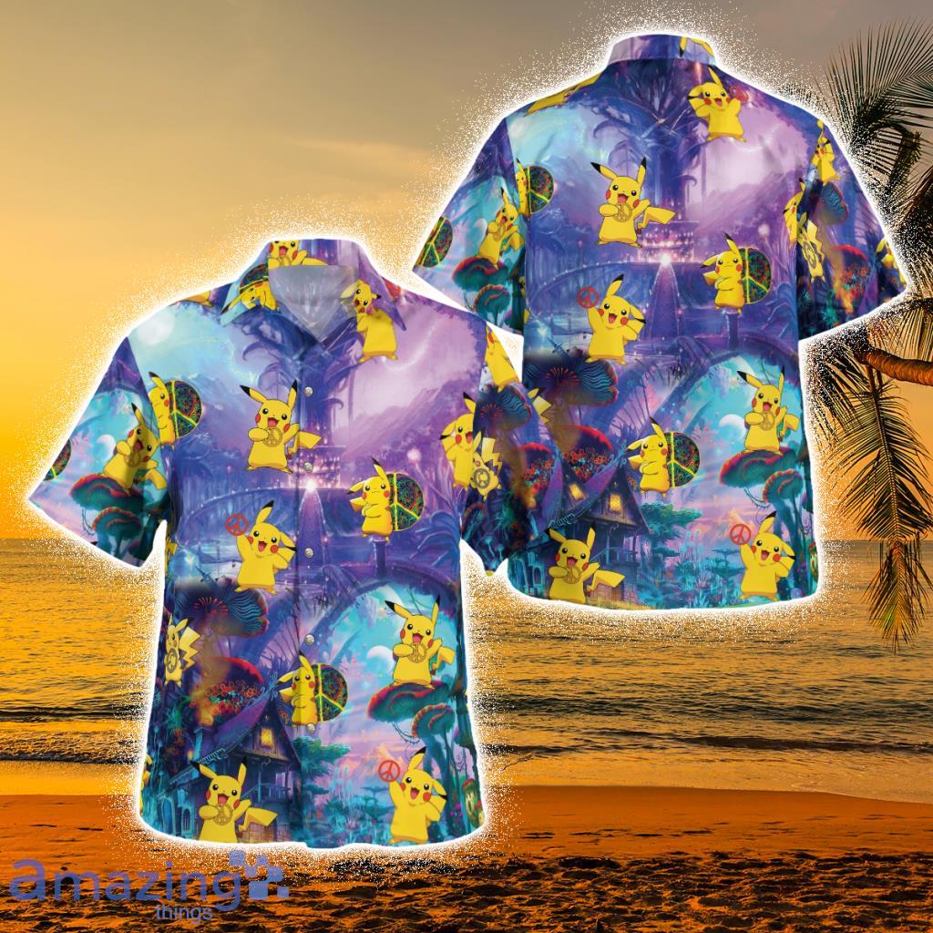Peace Mushroom Pikachu Tropical Hawaiian Shirt Product Photo 1